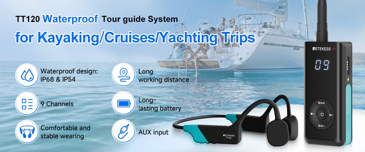 Retekess TT120 Waterproof Tour Guide System IP68 – Dark Clear Skies UK