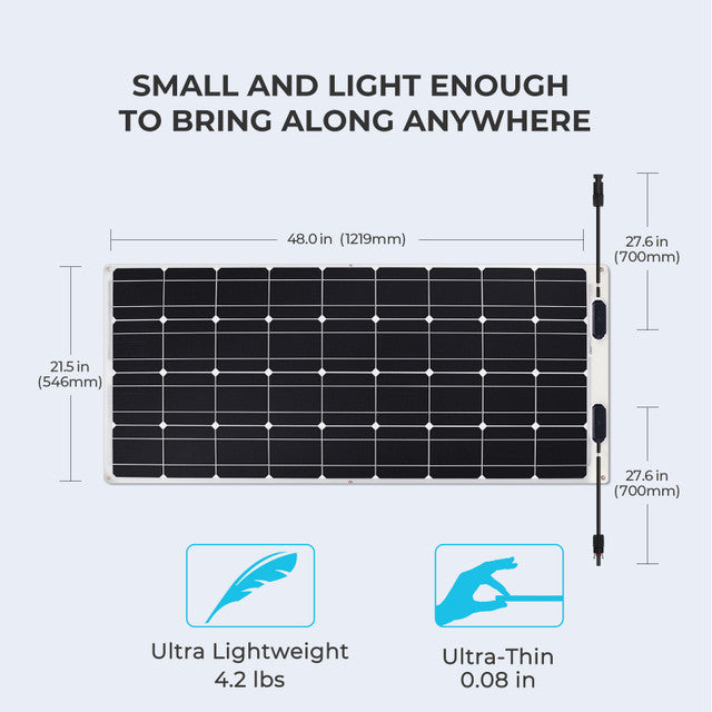 Renogy 12Volt 100W Lightweight and Flexible Solar Panel