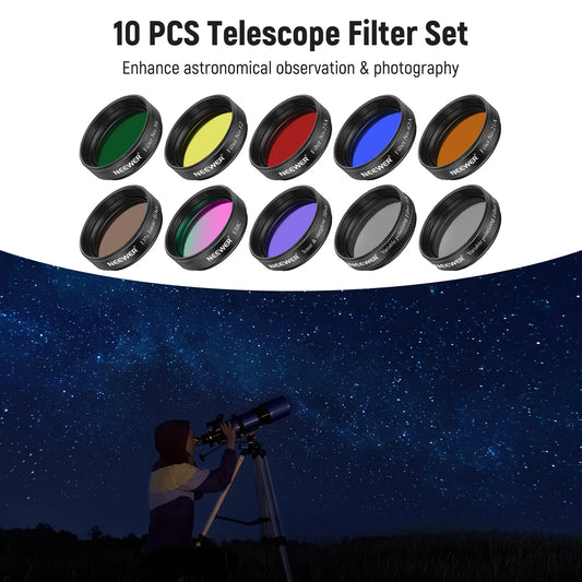 Neewer 1.25” Telescope Eyepiece Filter Set (10 Pack) – Dark Clear Skies UK