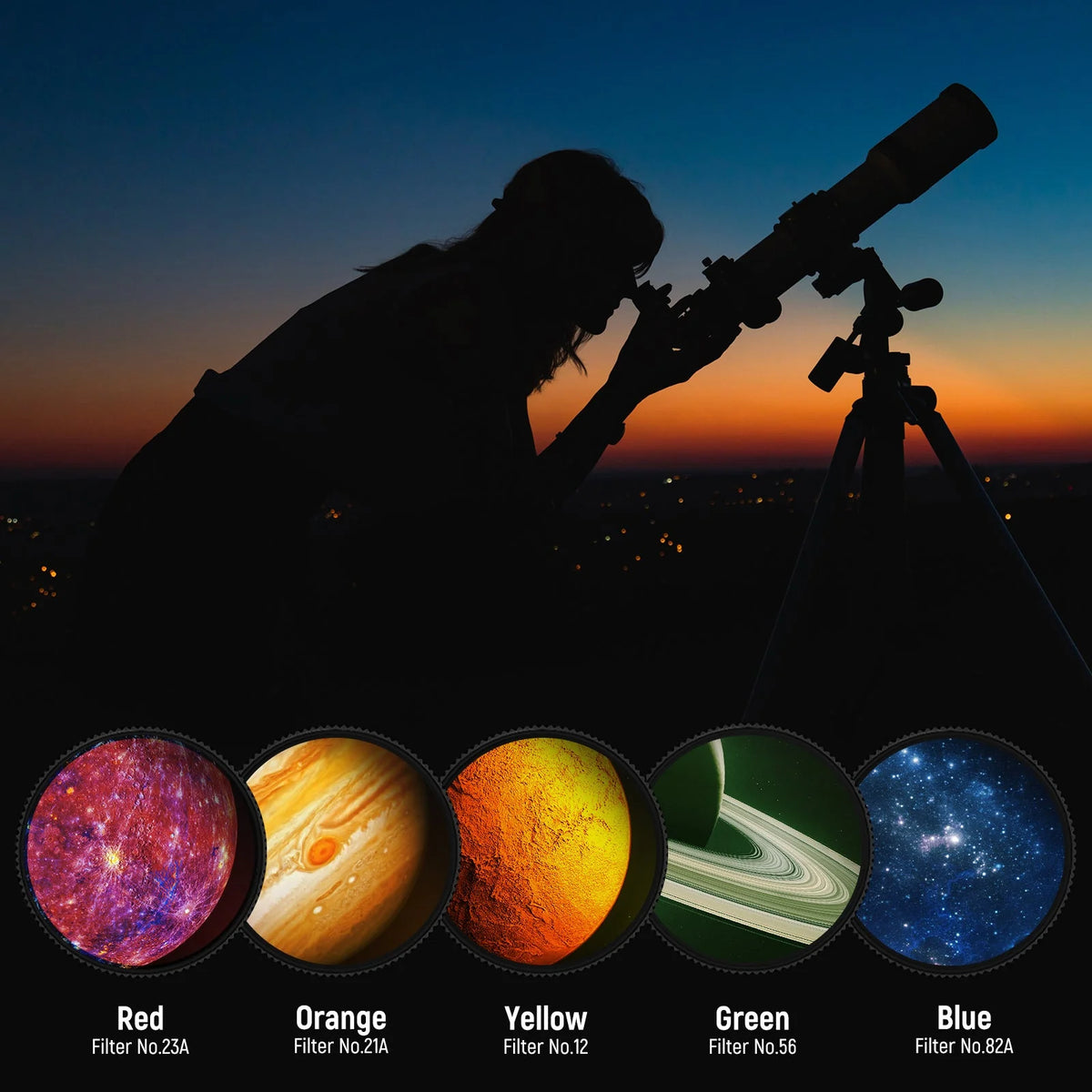 Neewer 1.25” Telescope Eyepiece Filter Set (10 Pack)