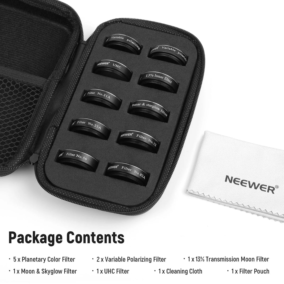 Neewer 1.25” Telescope Eyepiece Filter Set (10 Pack)
