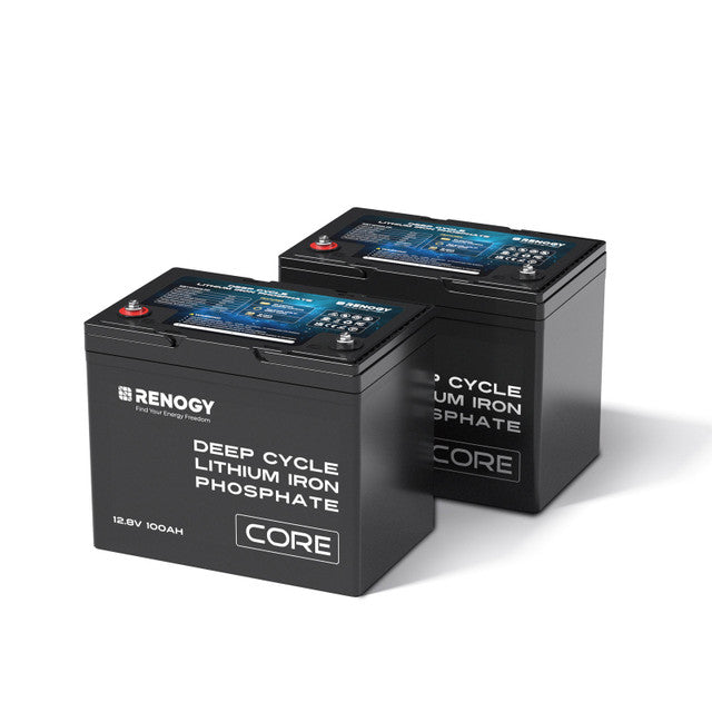 Renogy CORE Series 12Volt 100Ah Lithium Iron Phosphate Battery 2 Batteries