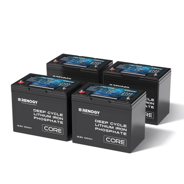 Renogy CORE Series 12Volt 100Ah Lithium Iron Phosphate Battery 4 Batteries