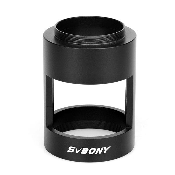 Black SVBONY lens adapter on a white background