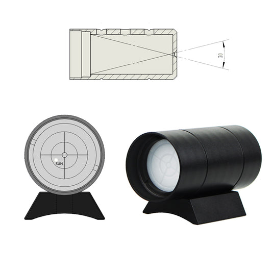 Black SVBONY Solar Finder Scope with a circular target design on a white background