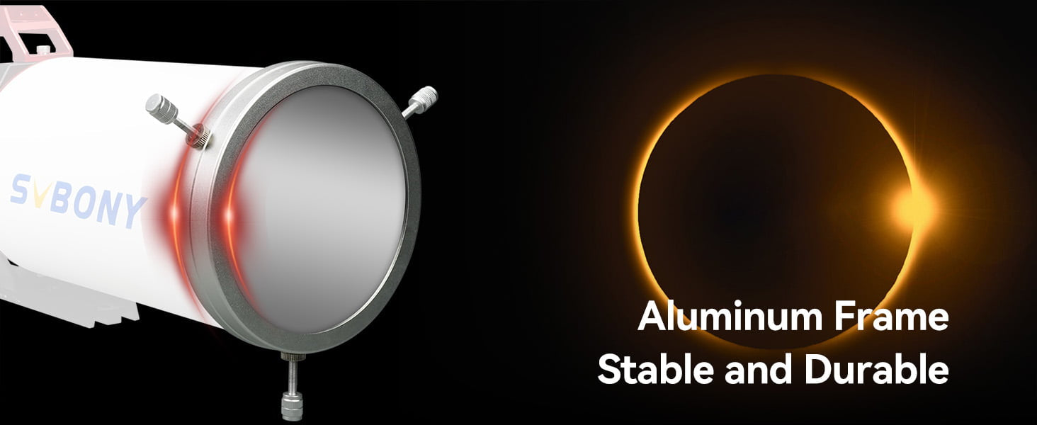 Telescope with 'Sobony' branding and an eclipse graphic on a black background.