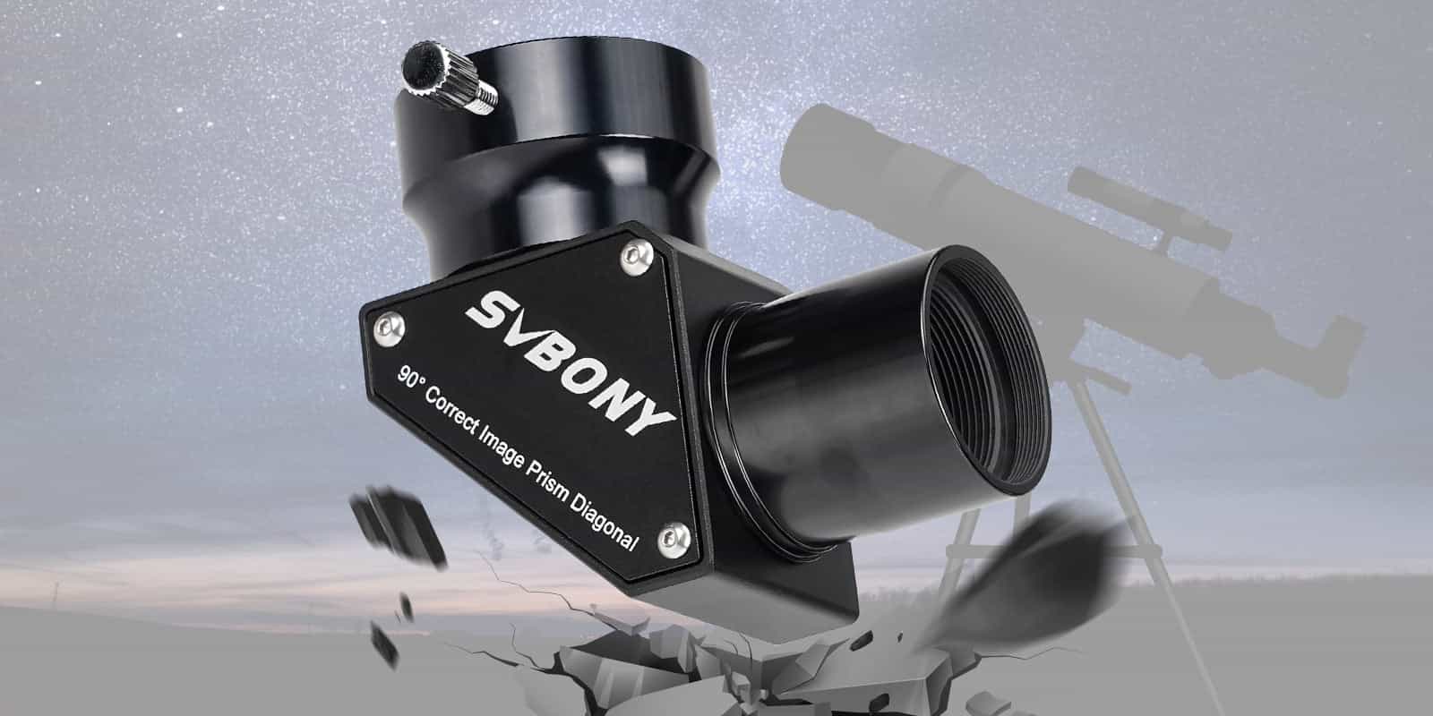 SV222 Erect Prism Diagonal 90 Degree 1.25-inch on a gray background