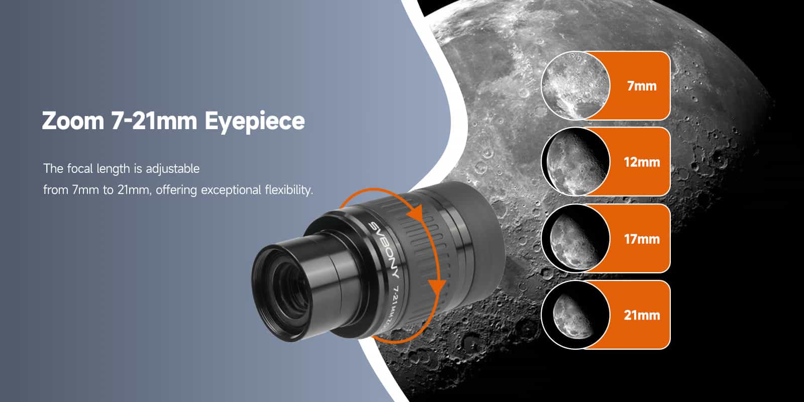 SV233 Telescope Accessory Kit 1.25" Deluxe Set showing zoom eyepiece