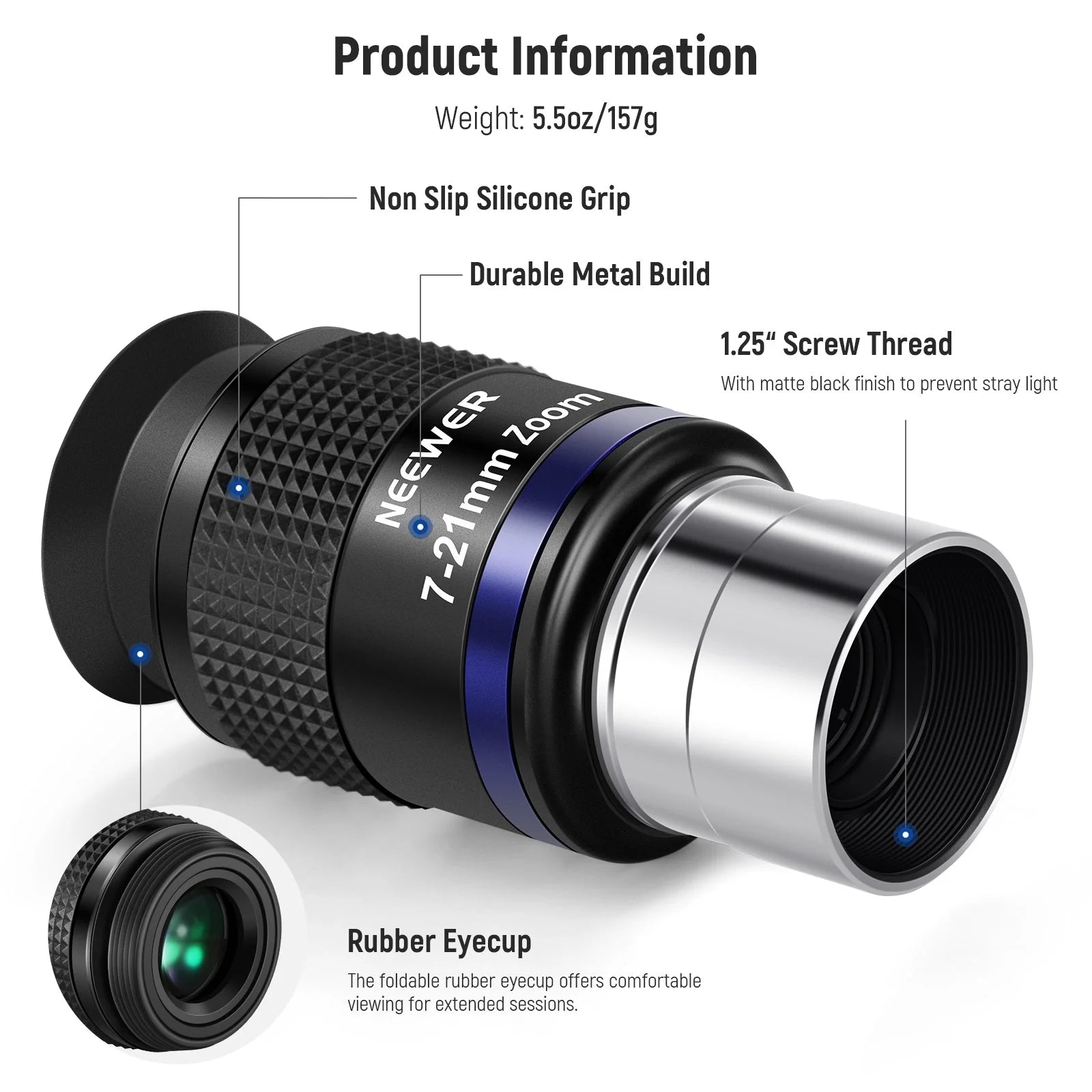 NEEWER LS-T22 Zoom Telescope Eyepiece – Dark Clear Skies UK