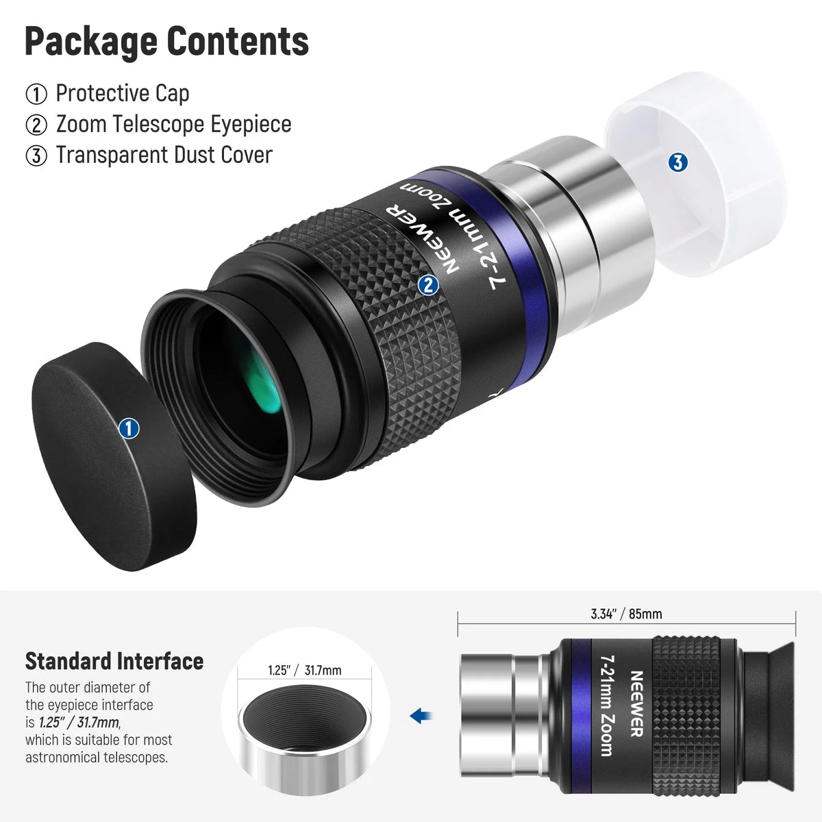 NEEWER LS-T22 Zoom Telescope Eyepiece