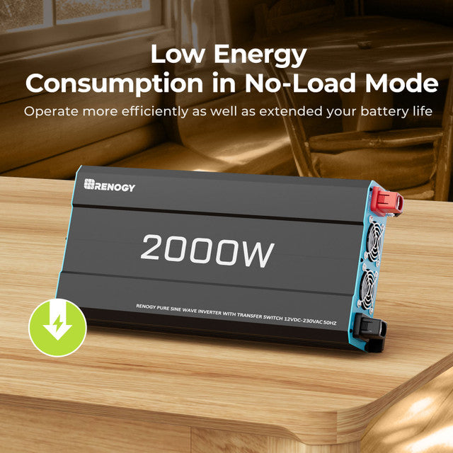 Renogy 2000W 12V to 230V/240V Pure Sine Wave Inverter (with UPS)