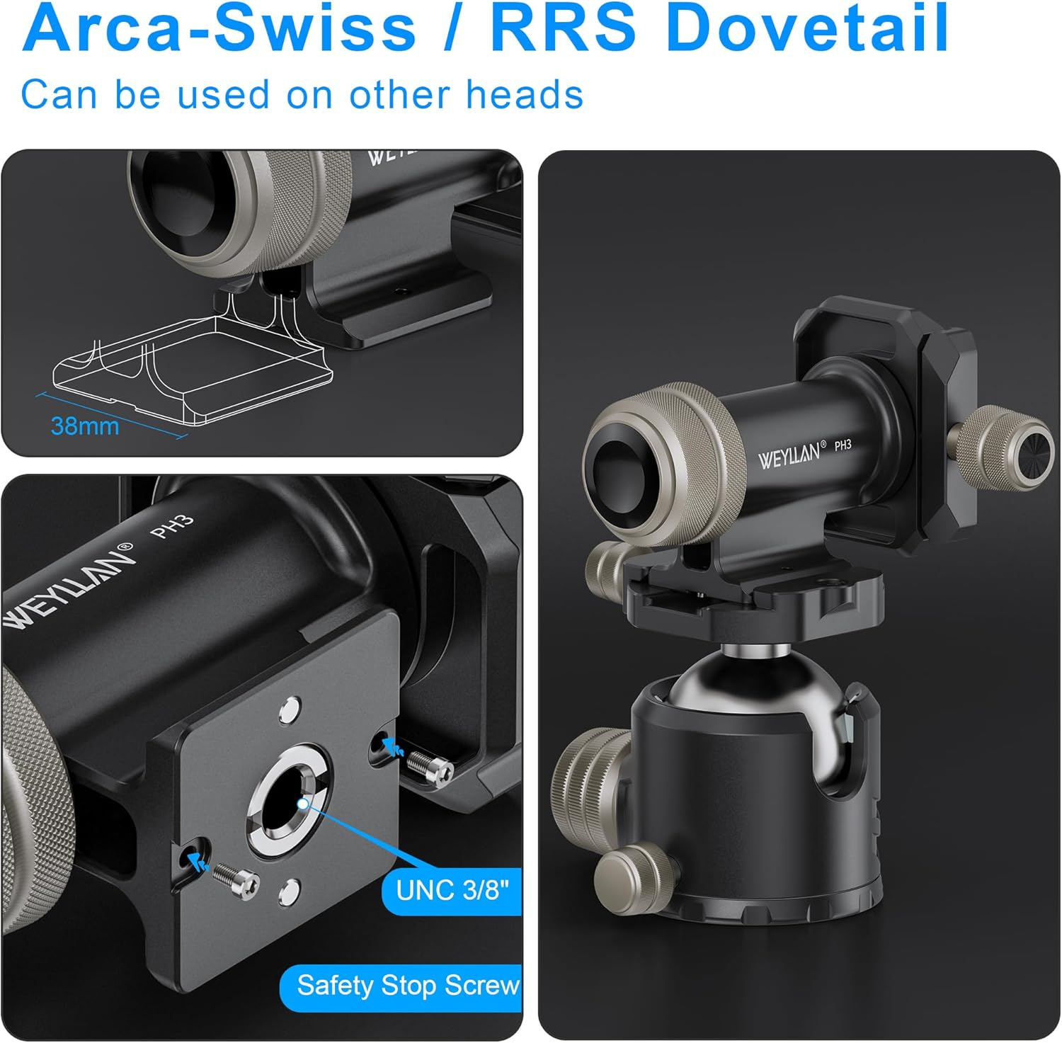 WEYLLAN PH3 MonoGimbal Head – Dark Clear Skies UK