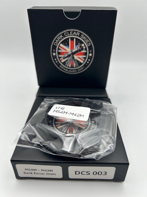 Dark Clear Skies M54M to M42M Back Focus Spacer – 2mm