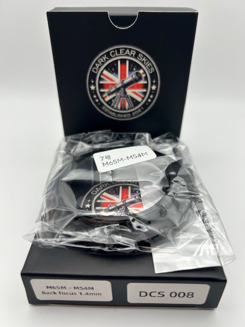 M65M to M54M Adapter – 1.4mm Back Focus | Dark Clear Skies