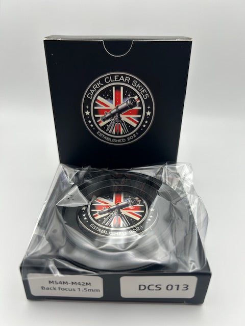 M54M to M42M Adapter – 1.5mm Back Focus | Dark Clear Skies