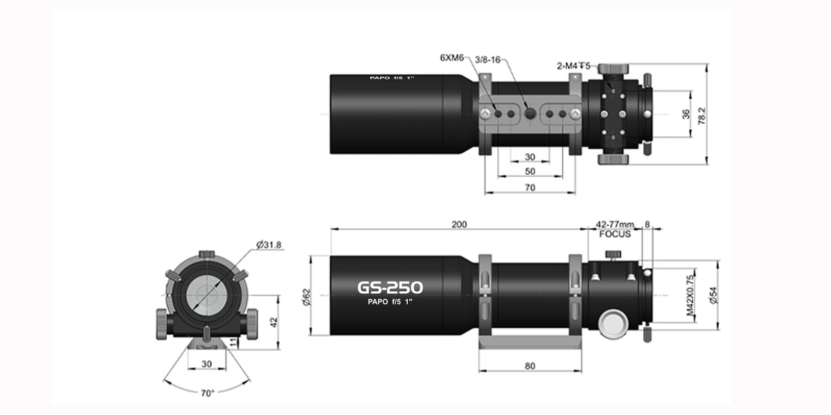 GS Series PAPO Apochromatic Guide Scopes (250mm & 350mm) – Touptek