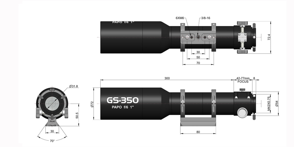 GS Series PAPO Apochromatic Guide Scopes (250mm & 350mm) – Touptek