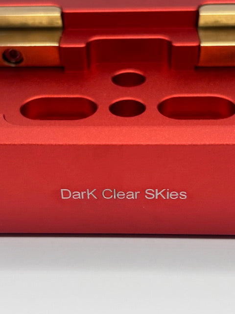Dark Clear Skies Large Dual Dovetail Mounting Clamp with 'Dark Clear Skies' text on a white background