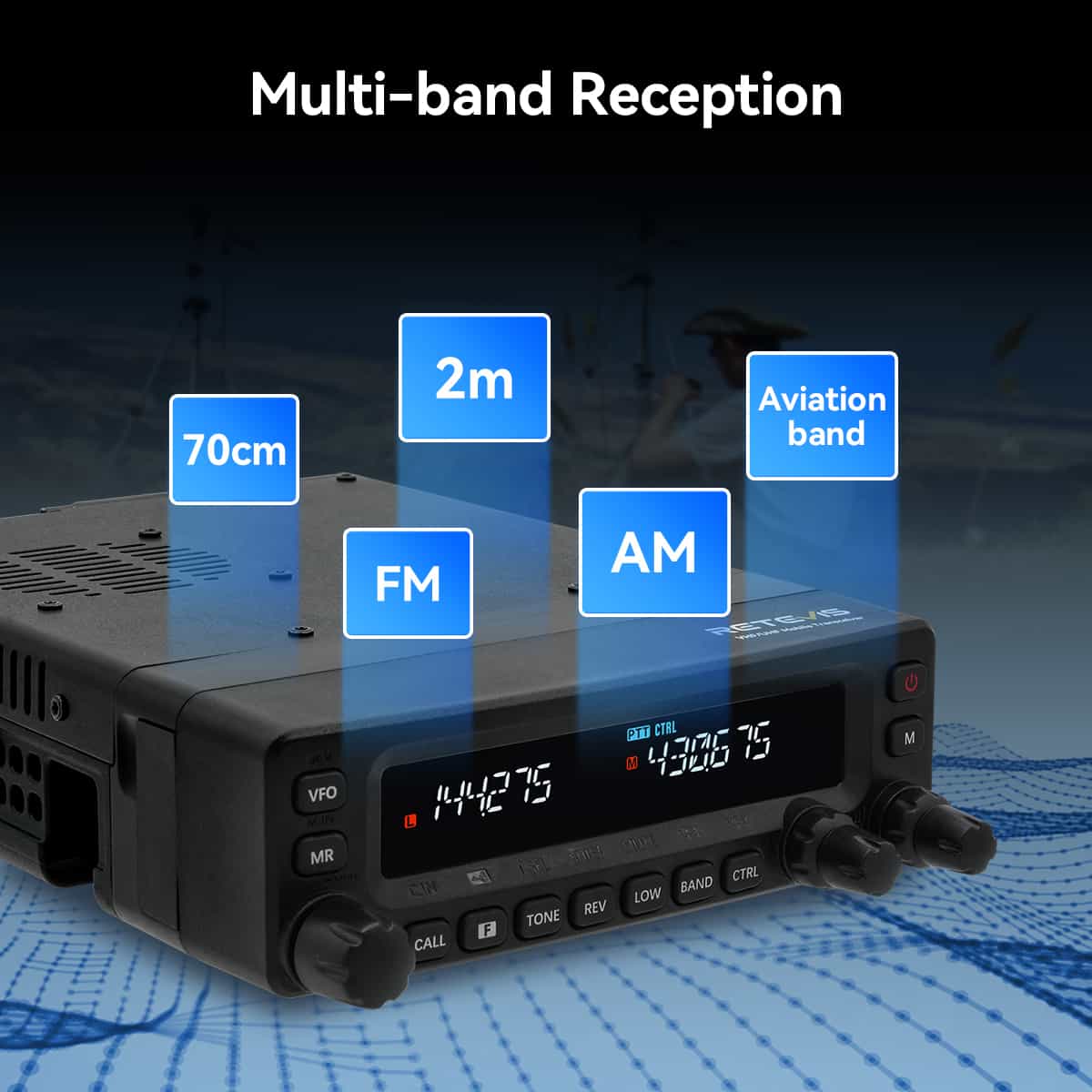 Retevis MA1 50W UHF/VHF Ham Radio with Detachable Panel