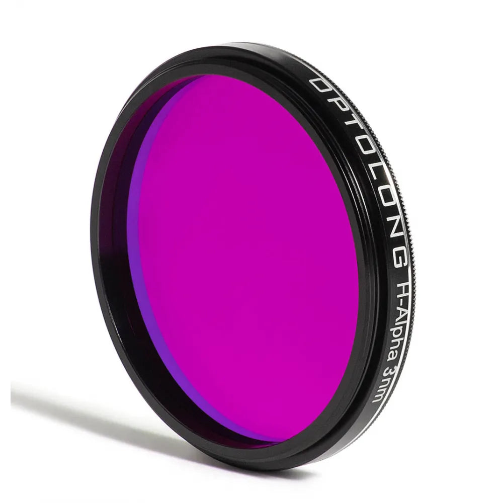 Purple lens filter with 'Optolong' branding on a white background
