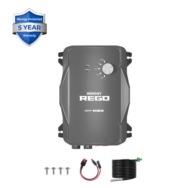 REGO 12V 60A MPPT Charge Controller With 1*10FT 6AWG Anderson Cables