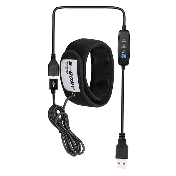 Black Dew Heater Strip 400mm USB cable and control panel on a white background