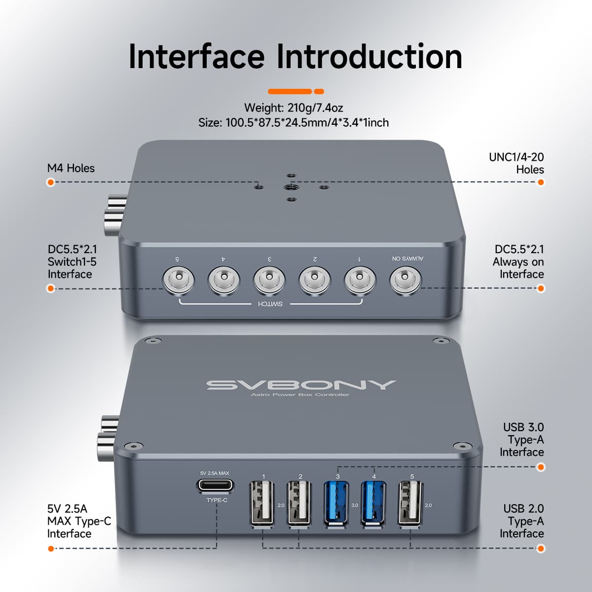 SVBONY SV241 Remote Astrophotography Power Hub Plug and play for Deep sky photography