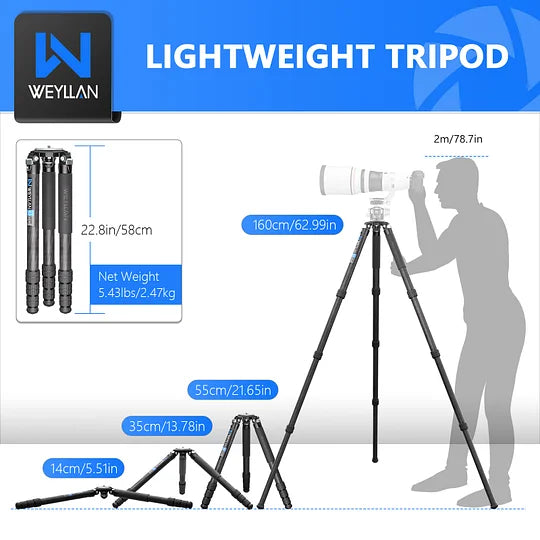 WEYLLAN LX9 Carbon Fibre Tripod – Dark Clear Skies UK