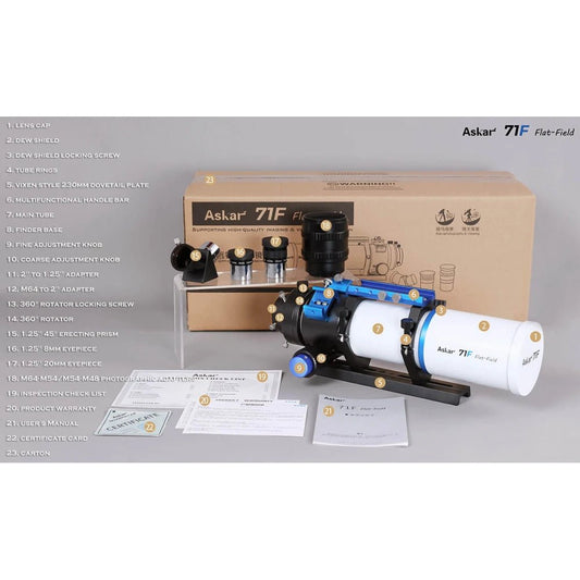 ASKAR 71F Quadruplet Flatfield APO Telescope