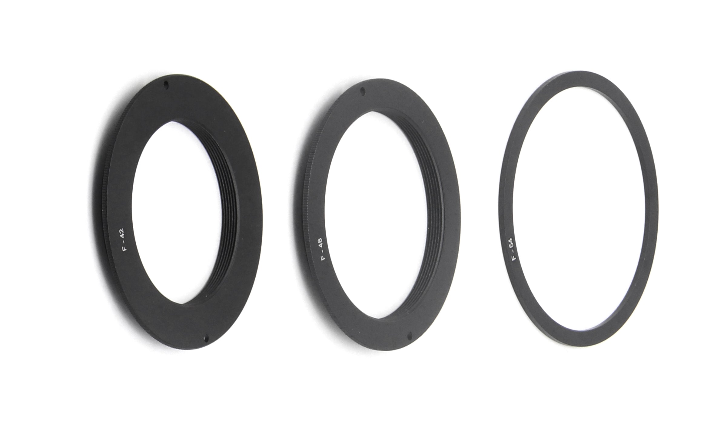 Astroasis filter drawer F-series adapter rings showing F-M42, F-M48 and F-M54 thread options for astrophotography
