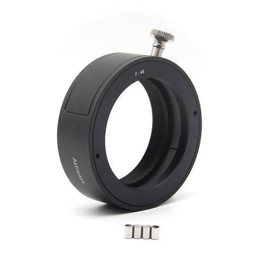 Astroasis filter drawer with F-48 adapter shown with included magnetic pins for secure filter holding
