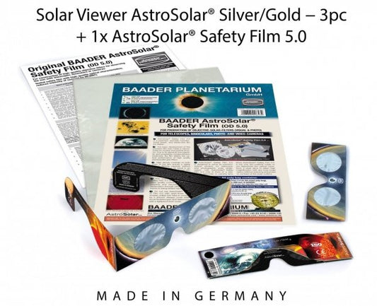 Baader AstroSolar Safety Film & Solar Viewers Bundle 10pcs + A4