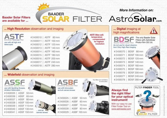 Baader ASTF AstroSolar Telescope Filter OD 5.0 (80mm - 280mm)