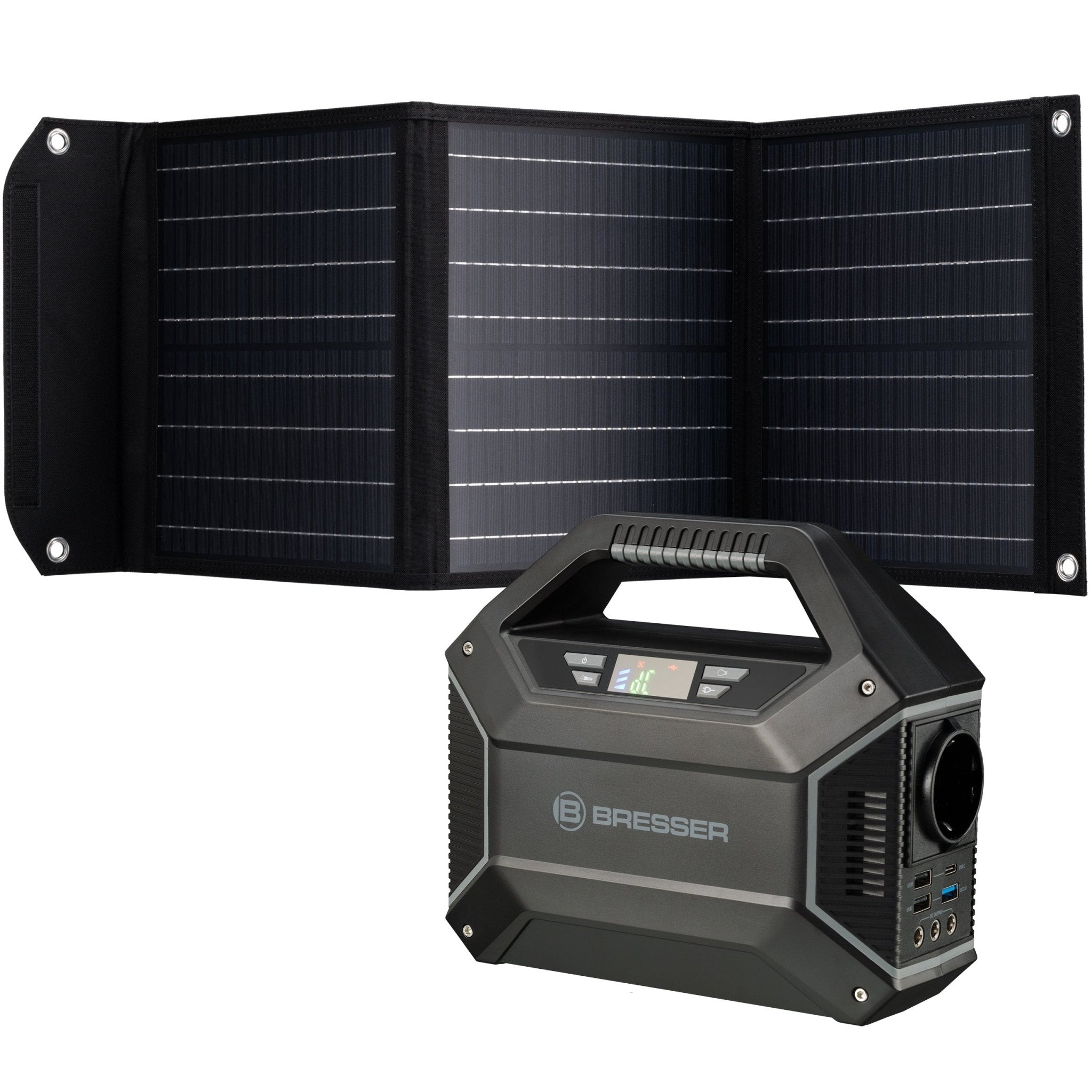 BRESSER Portable Power Supply 100 Watt BRESSER Portable Power Supply 100 Watt With 40W Solar Panel