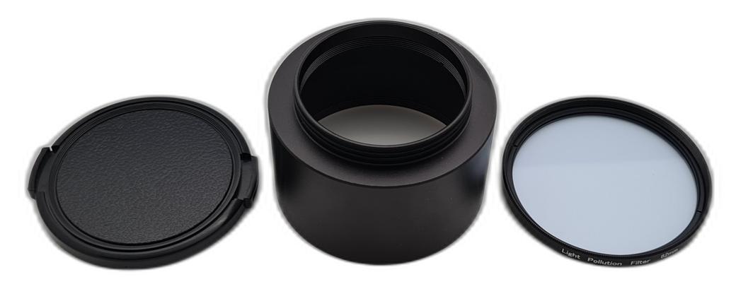 Seestar S50 Metal Dew Shield and 62mm CLS Filter and Dust Cap – Dark Clear Skies UK