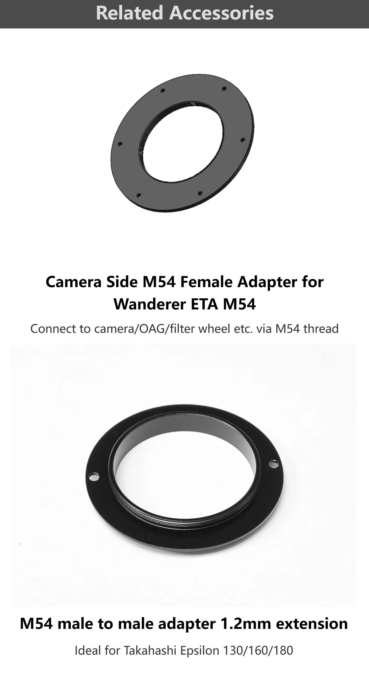 Wanderer Astro Electronic Tilt Adjuster M54 | Motorised Sensor Tilt Control