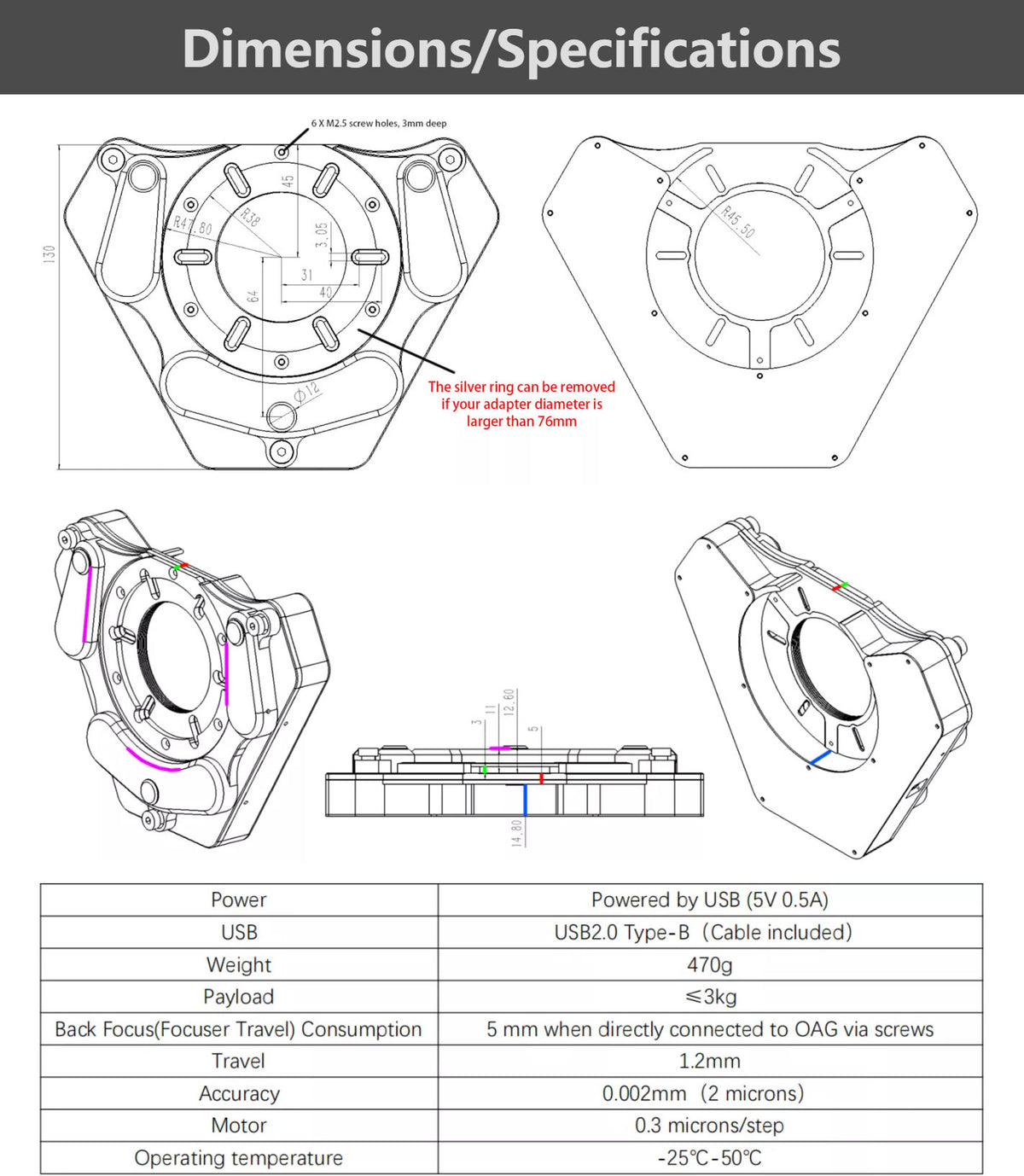 Wanderer Astro Electronic Tilt Adjuster M54
