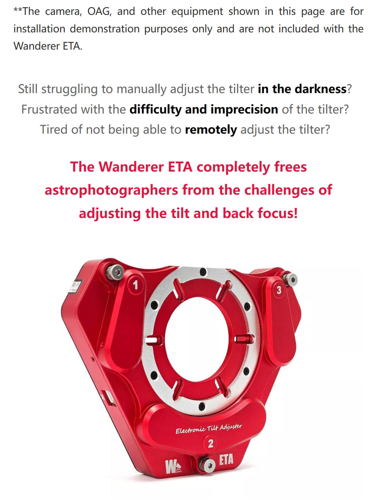 Wanderer Astro Electronic Tilt Adjuster M54