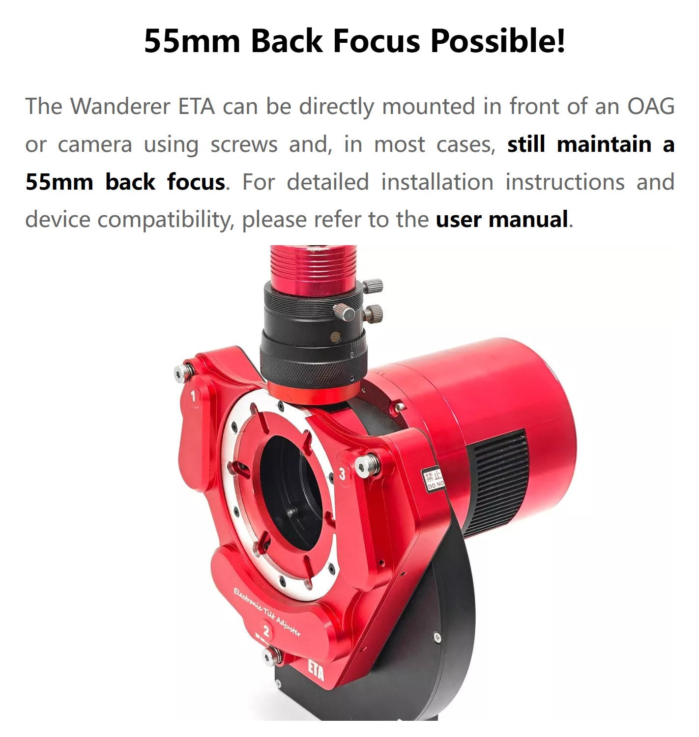 Wanderer Astro Electronic Tilt Adjuster M54 | Motorised Sensor Tilt Control