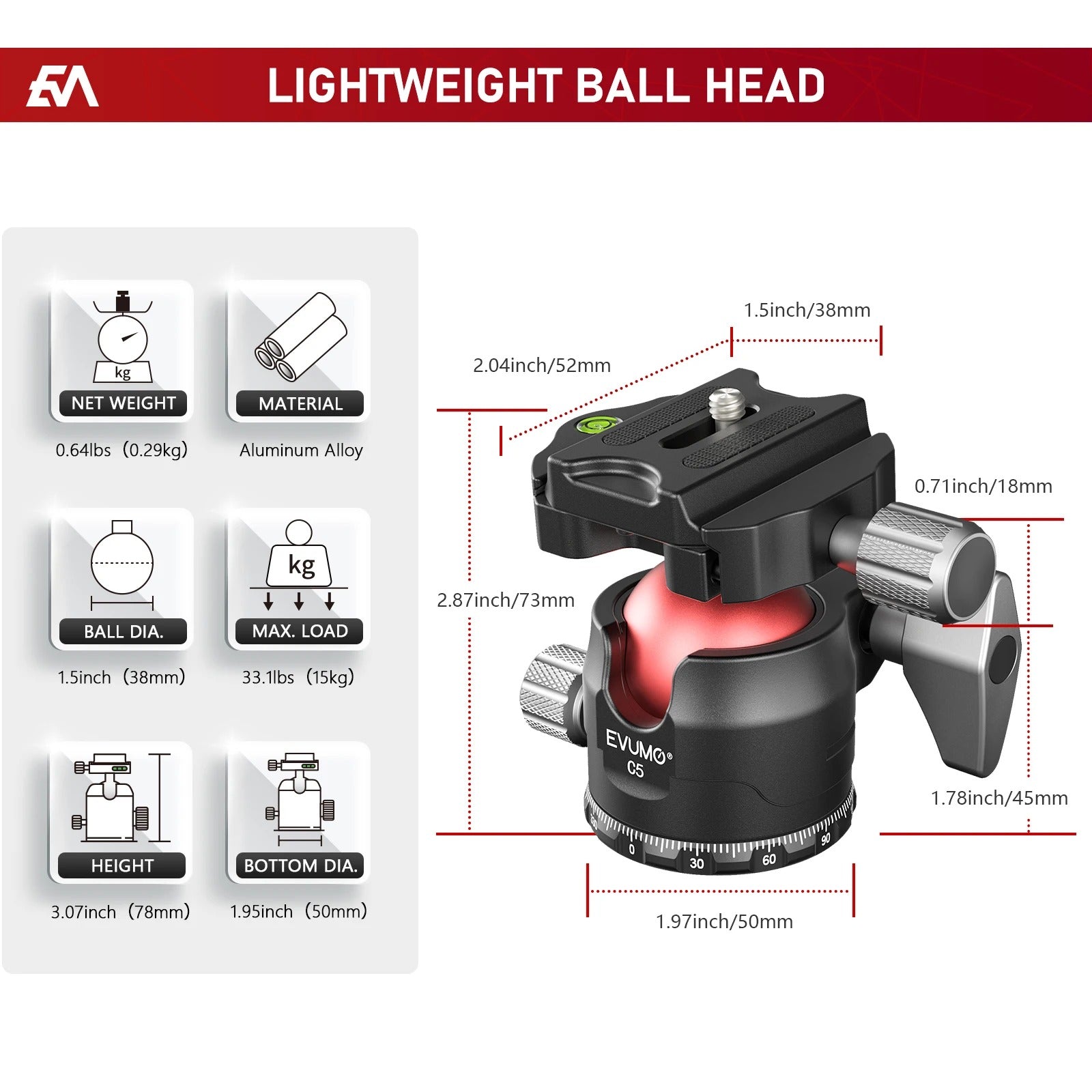 Evumo C5 Ballhead