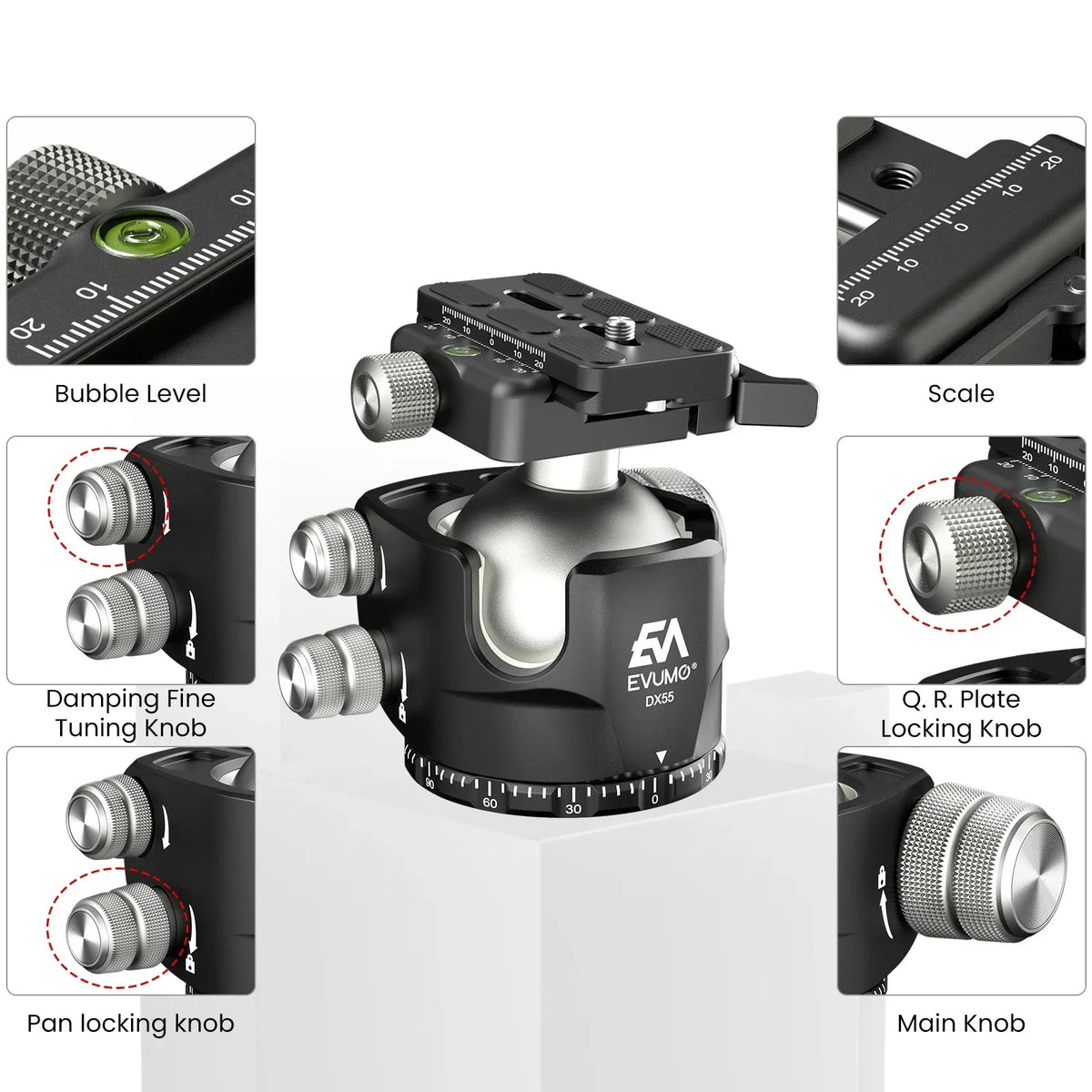 EVUMO DX55-P Professional Ballhead