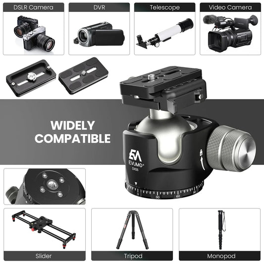 EVUMO DX55-P Professional Ballhead – Dark Clear Skies UK