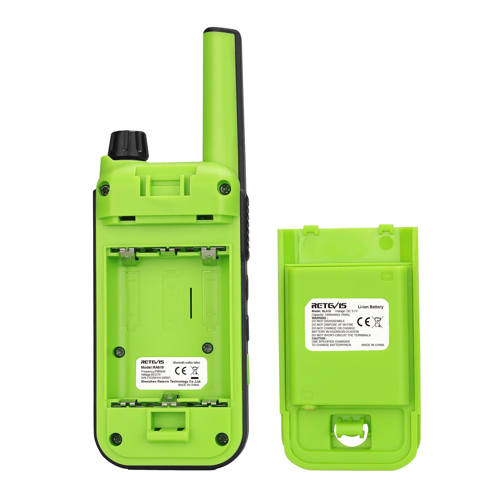 RA619 Bluetooth License-free PMR446 Two-way Radios x5.