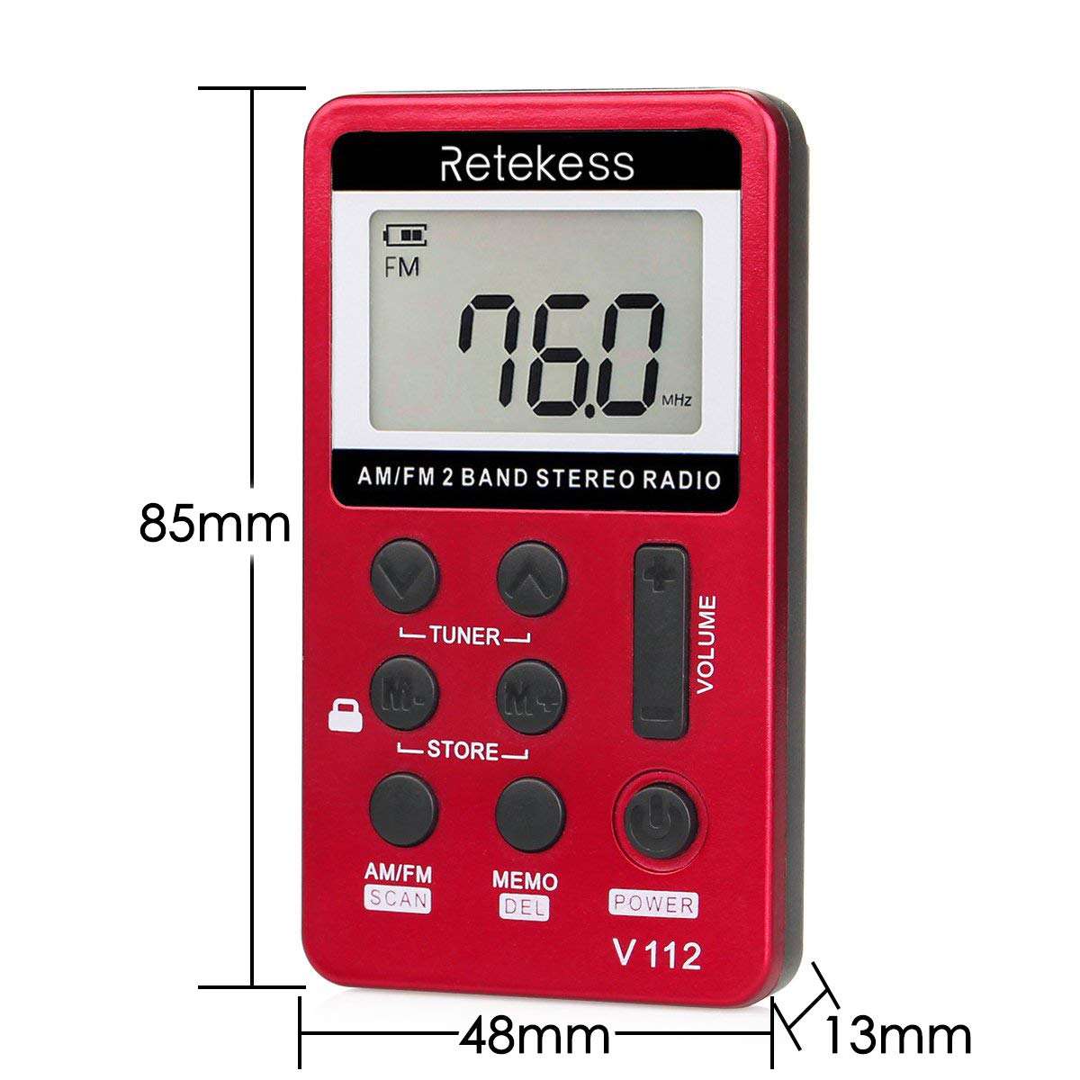 Retekess 50pcs V112 Pocket AM FM Radio with Carry Case