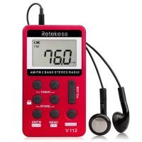 Retekess 50pcs V112 Pocket AM FM Radio with Carry Case