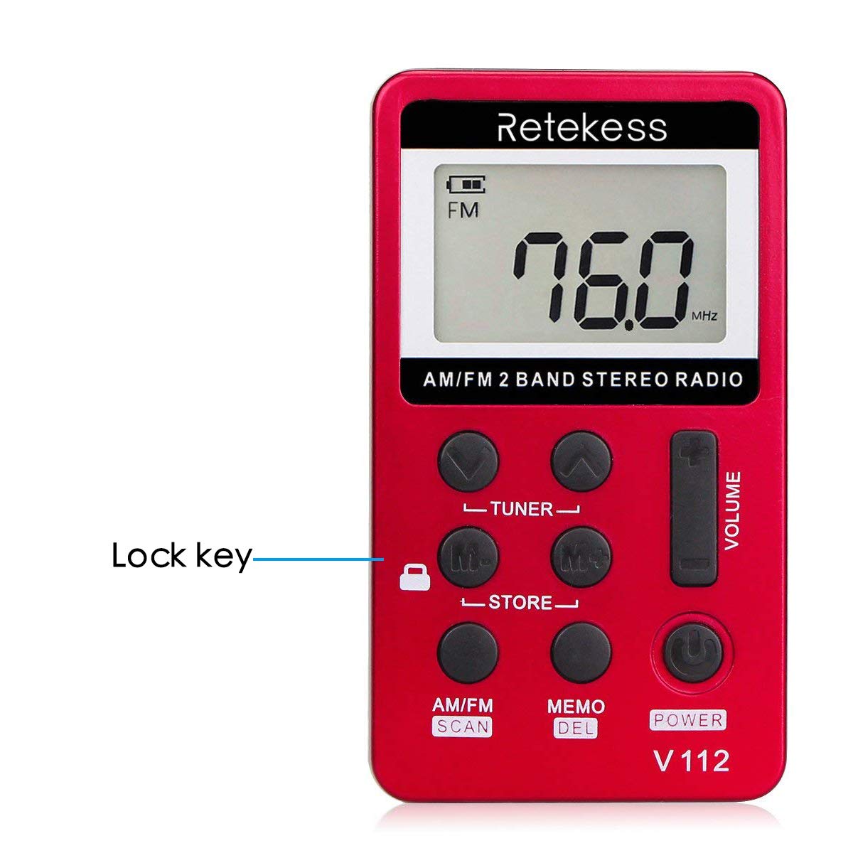 Retekess 50pcs V112 Pocket AM FM Radio with Carry Case