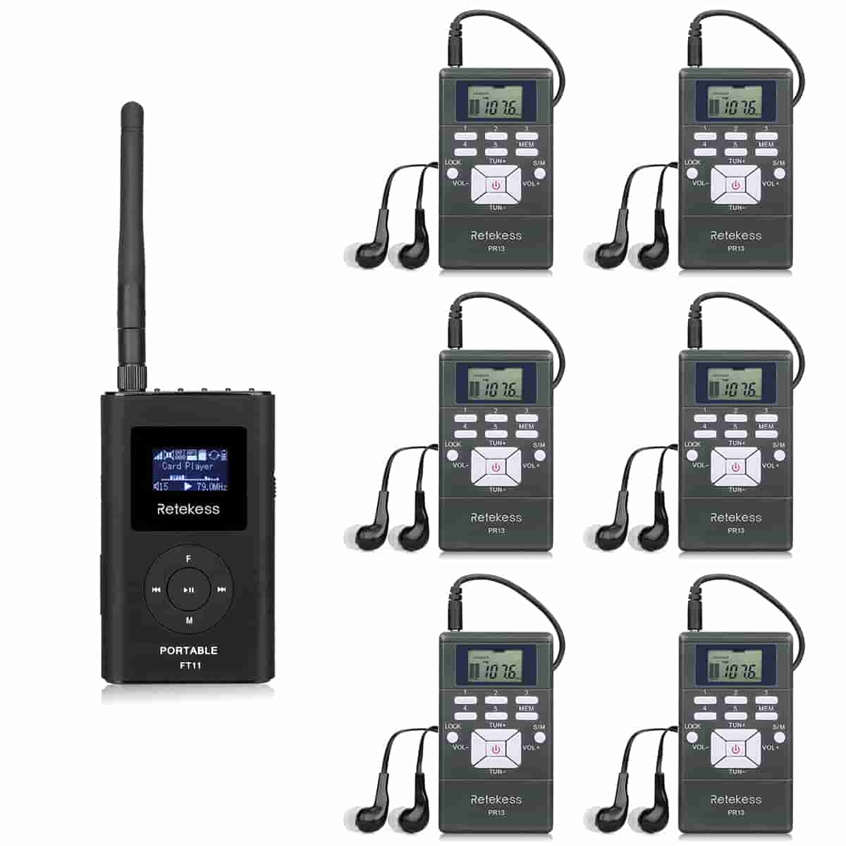 Retekess FT11 Transmitters (x2) and PR13 Receivers (x50)