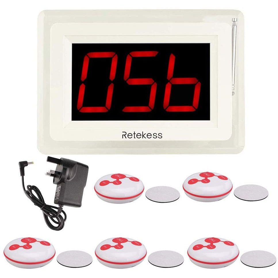 Retekess T114 Restaurant Pager, Wireless Call System IP67 Waterproof Starry Sky Design Button Voice Broadcast Prompt for Restaurant Bar