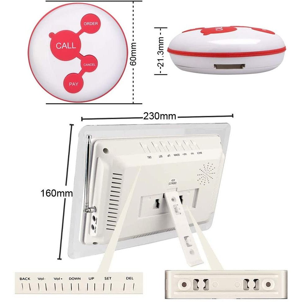 Retekess T114 Restaurant Pager, Wireless Call System IP67 Waterproof Starry Sky Design Button Voice Broadcast Prompt for Restaurant Bar