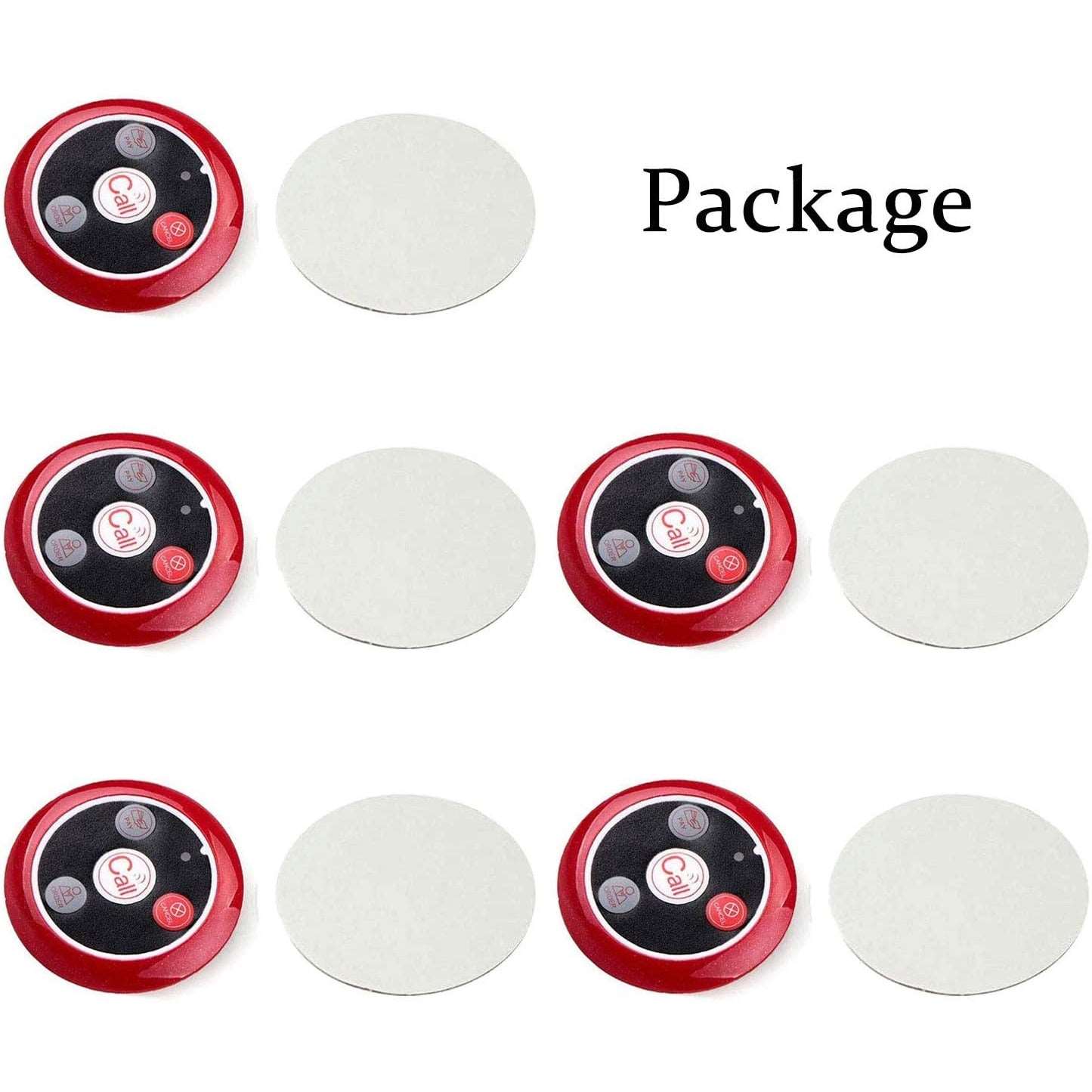 Retekess T117 Pager System Wireless Call Button Transmitter 4 Function Key for T114 Screen TD108 Watch or T128 Watch (5 Pcs)